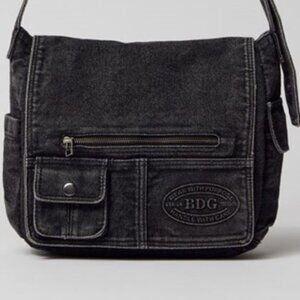 Urban Outfitters BDG Denim Messenger Crossbody Bag - Black